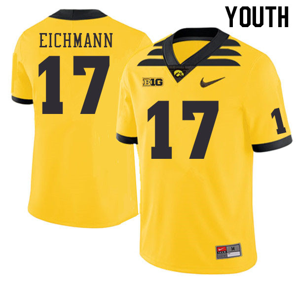 Youth #17 Alex Eichmann Iowa Hawkeyes College Football Jerseys Stitched Sale-Gold